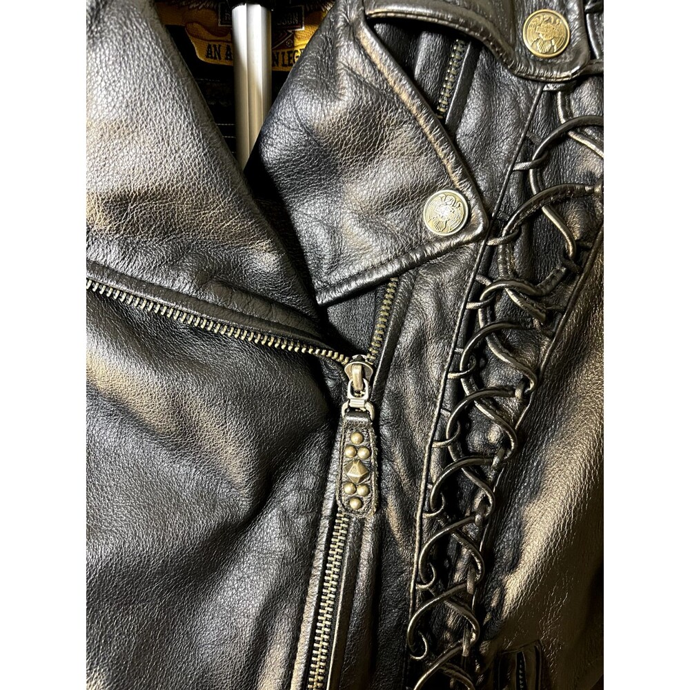 Harley Davidson‎ Riding Jacket 2000 Women Medium Lace-up Corset leather - Picture 7 of 16